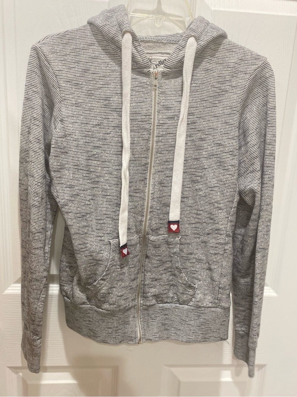 Reflex Gray Marled Zip-Up Hoodie Drawstrings junior women’s size